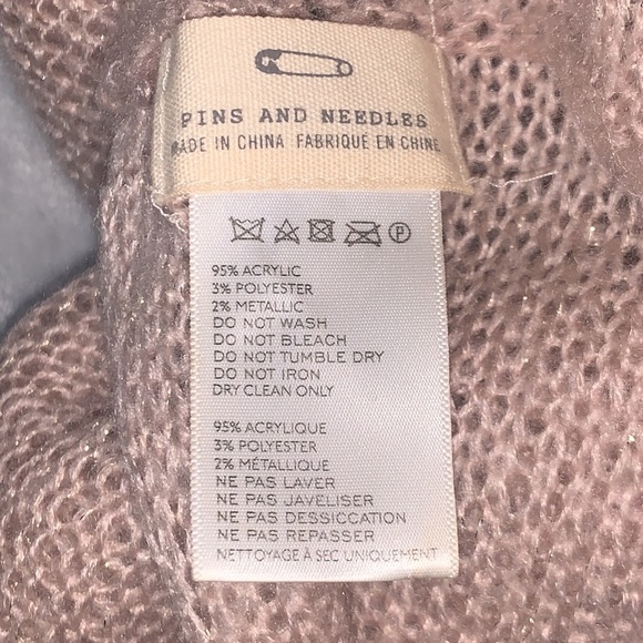 Anthro “Pins & Needles” Dusty Pink W/ Rose Gold Shimmer Infinity Scarf - Picture 3 of 5